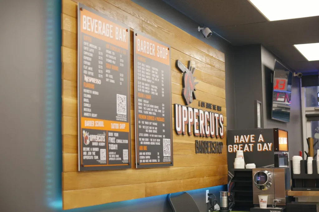 Uppercuts beverage bar menu
