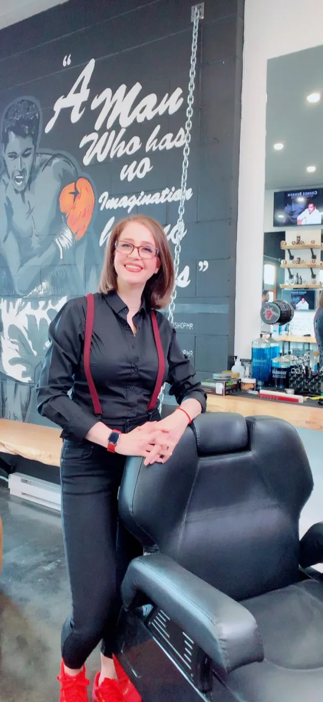 Sanaz, barber at Uppercuts Maple Ridge