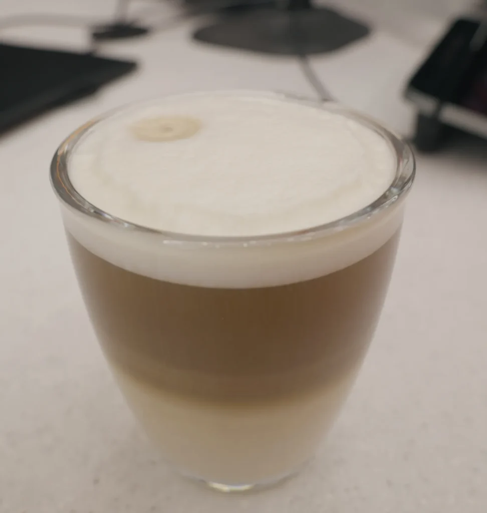 Latte from the Uppercuts beverage bar