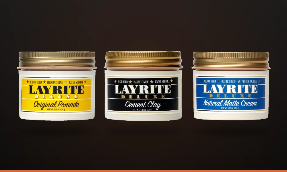 Pomade, clay and cream side by side