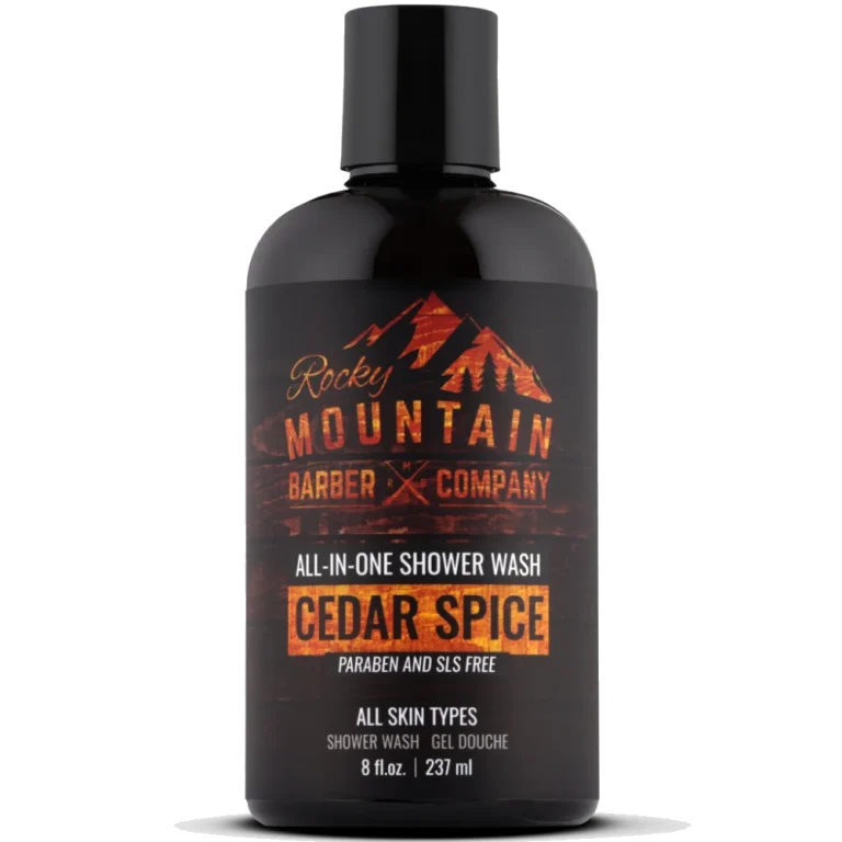 Rocky Mountain Barber Company Cedar Spice All-In-One Shower Wash bottle